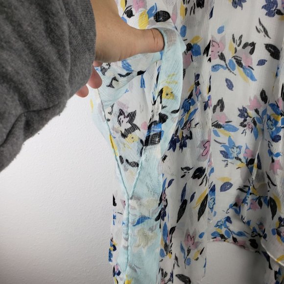 Lane Bryant Women's‎ One Size Gauze Floral Kimono Flowy Draped Oversized Sleeves - Picture 3 of 8